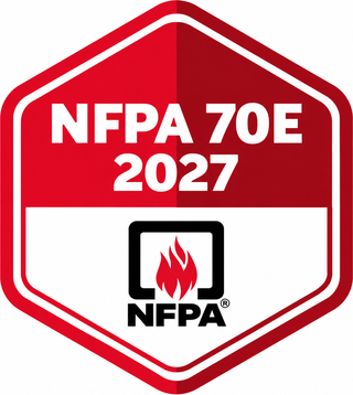 NFPA 70E 2027 edition badge, the Standard for Electrical Safety in the Workplace